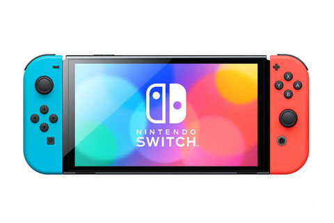 Console NINTENDO Switch Modèle OLED Bleu / Rouge Néon + Carte