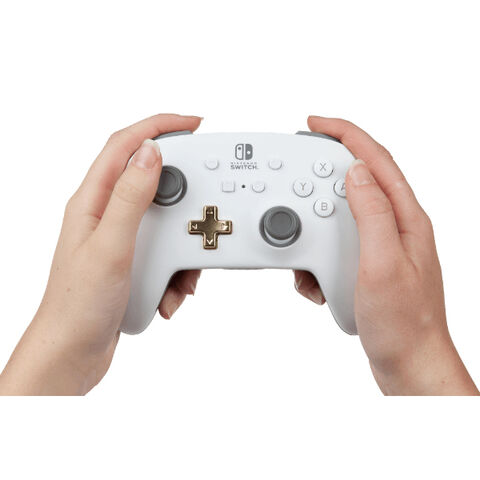 Manette sans fil améliorée pour Nintendo Switch, Blanche 