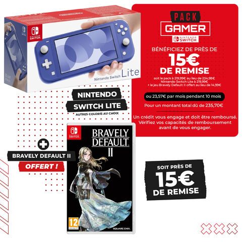 Pack du Gamer Nintendo Switch Lite + Bravely Default II offert