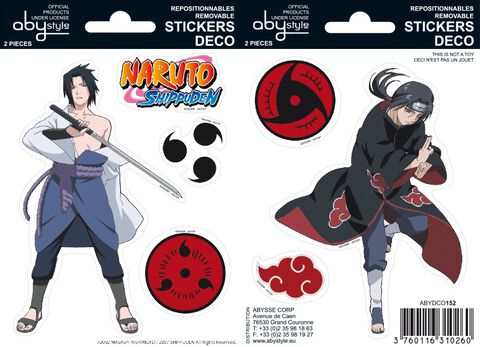 Stickers - Naruto Shippuden - Sasuke/itachi - 2 Planches 16x11cm