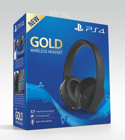 Casque Sans Fil Gold Black - Sony Virtual Surround Sound 7.1 pour PS4 -  Optimisé PSVR - PlayStation Officiel - Cdiscount Informatique