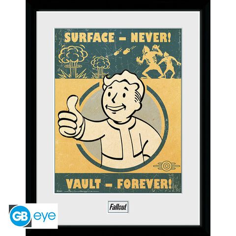Tirage Encadre - Fallout - "survace Never ! Vault Forever !" 30x40