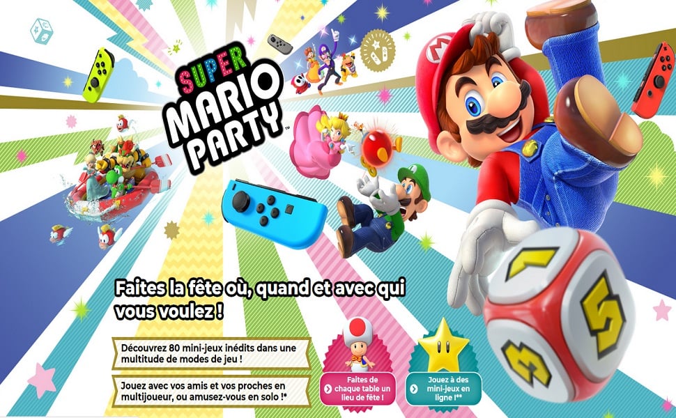 NINTENDO Pack Super Mario Party + paire de Manettes Joy-Con Gauche